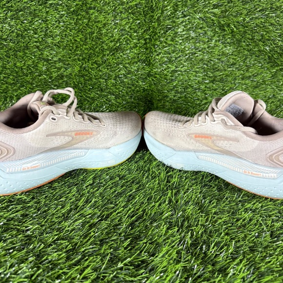 Brooks Glycerin GTS 21 Women's Running Shoes Tan Light Blue Orange Size 8.5B - Picture 6 of 9